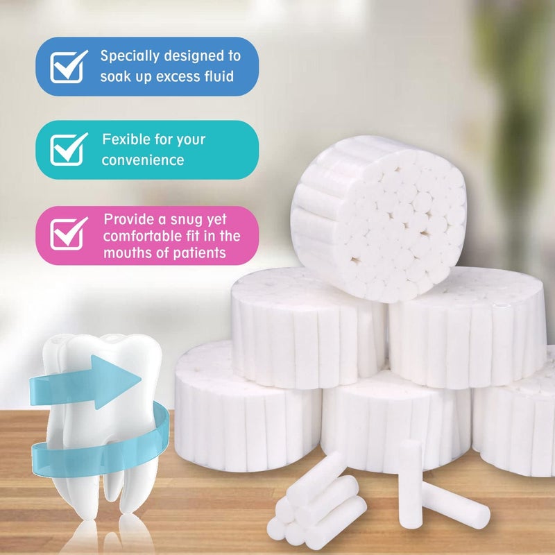 ONEMED 100 Count Dental Gauze Rolls Dental Cotton Rolls for Mouth Highly Absorbent Mouth Gauze Non Sterile 1.5 Inch Rolled Cotton Pads - Image 3
